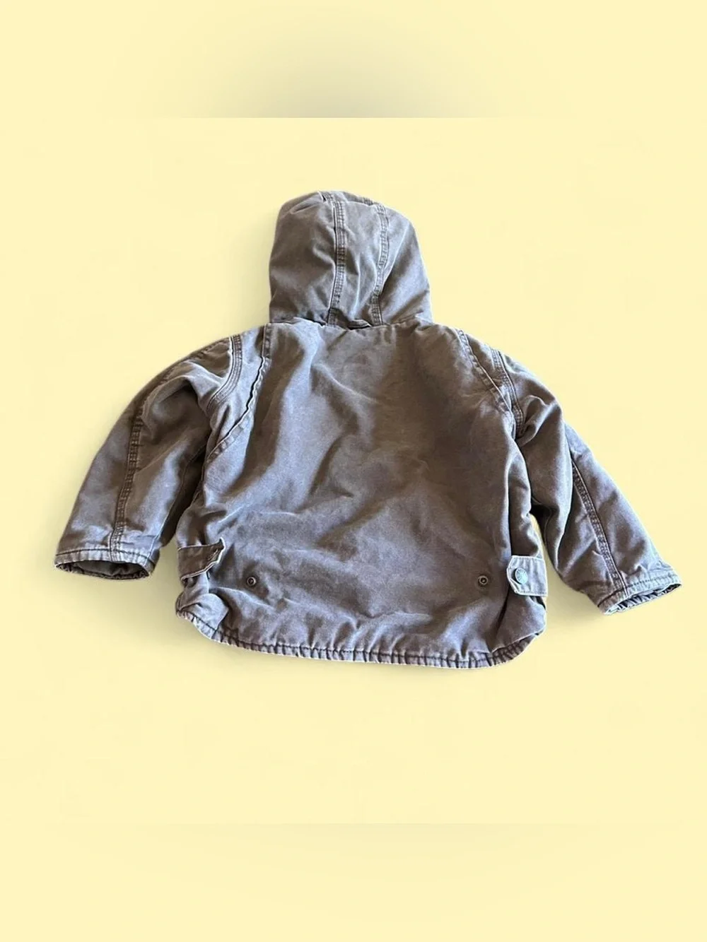 Vintage Berne Sherpa Lined Hooded Canvas Jacket Dark Brown Kids 4T